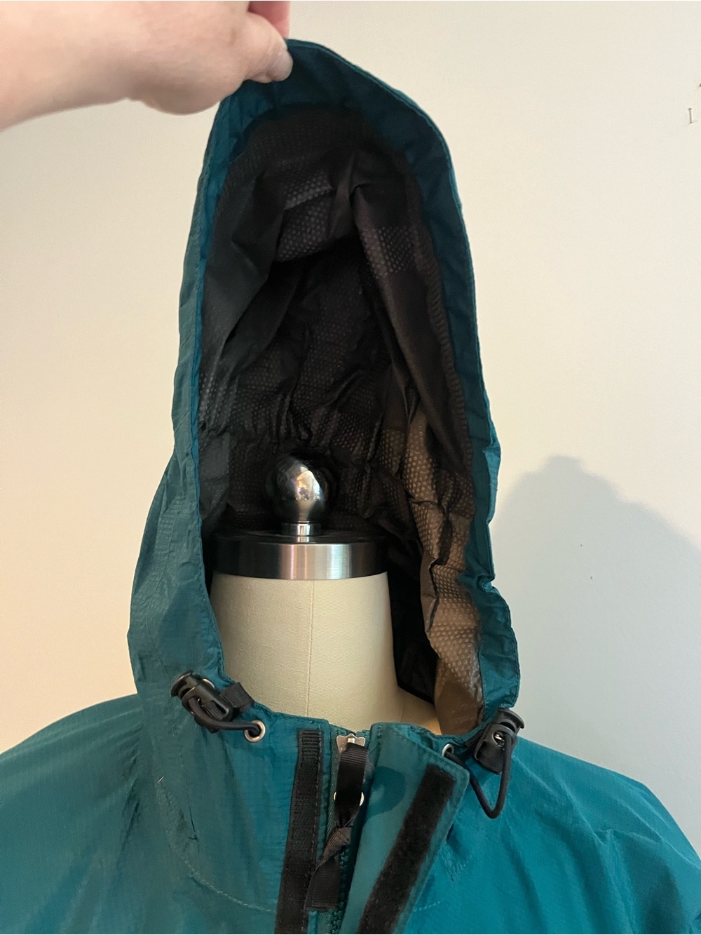 L.L. Bean Mens Teal Hooded Waterproof Goretex Rain Jacket Vintage - Picture 4 of 12